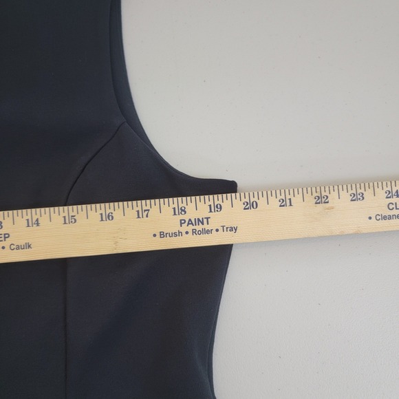 Lands End Ponte Sheath Dress Womens 14 Black Sleeveless Pocket 423033 - Picture 5 of 9